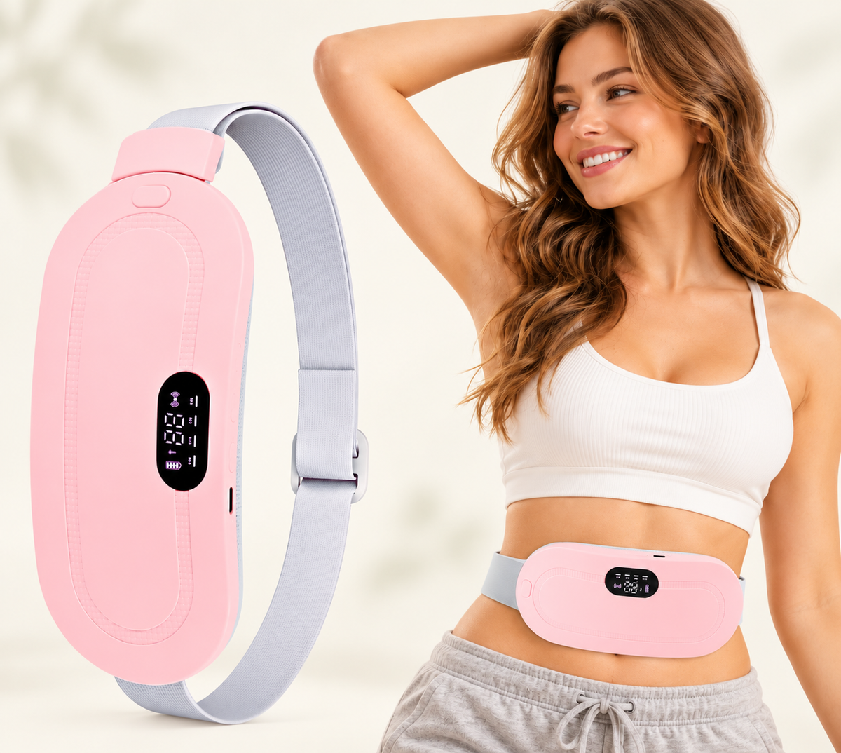 CORDLESS PERIOD CRAMP RELIEF MASSAGER BELT